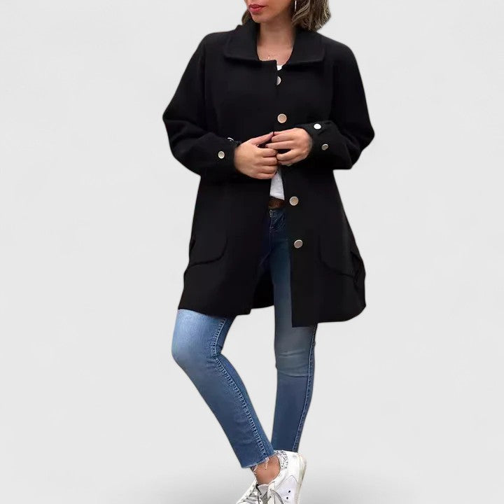 Women's Elegant Coat with Oversized Cut for Layering