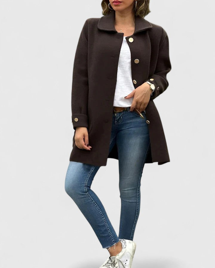 Women's Elegant Coat with Oversized Cut for Layering