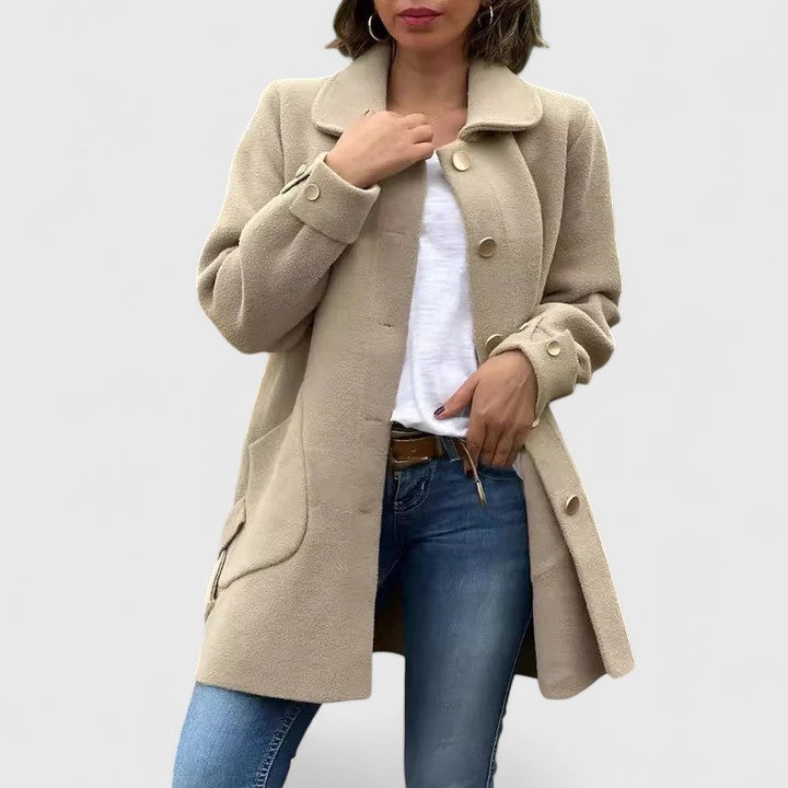 Women's Elegant Coat with Oversized Cut for Layering