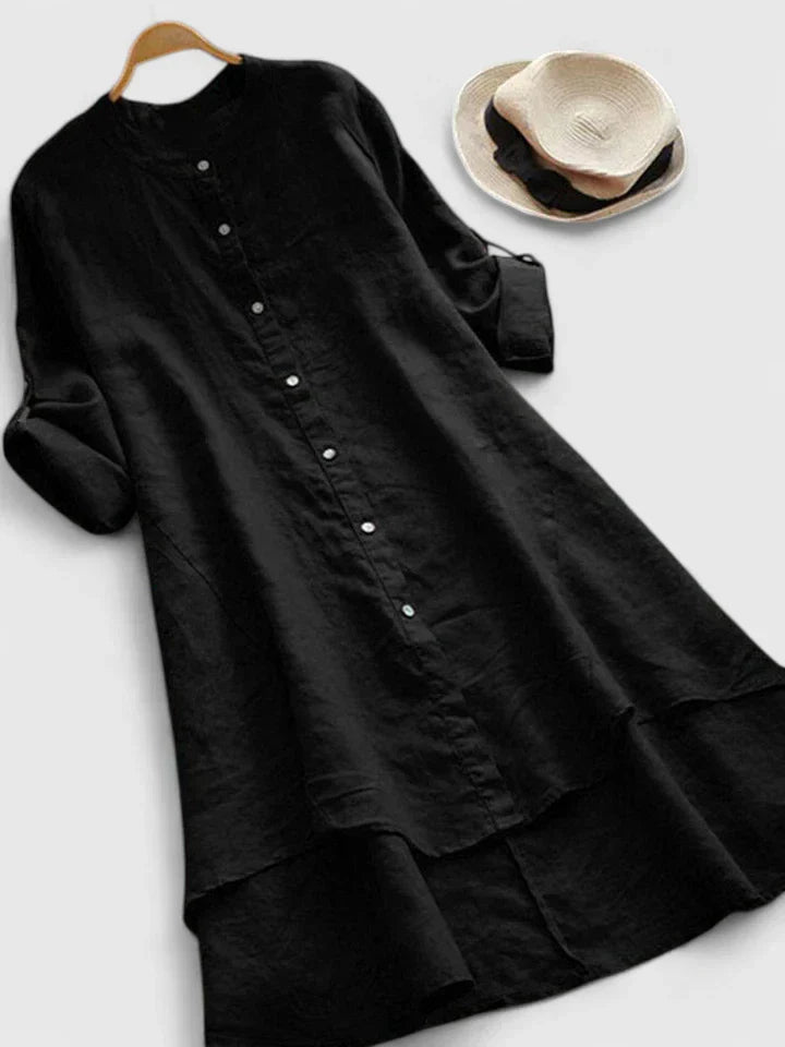 Women's Elegant Dress with High-Low Hem for Daytime Wear