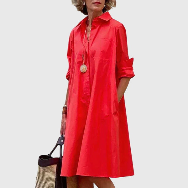 Women's Elegant Dress with Pockets for Casual Day Out