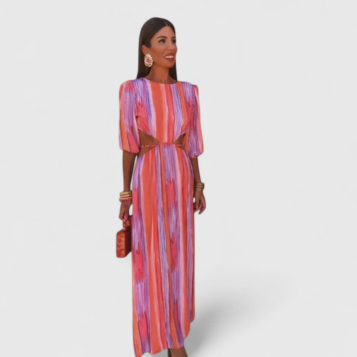 Women's Elegant Dress with Side Cut-Outs for Occasions