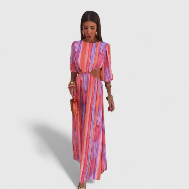 Women's Elegant Dress with Side Cut-Outs for Occasions
