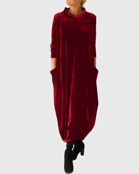 Women's Elegant Dress with Velvet for Cocktail Party