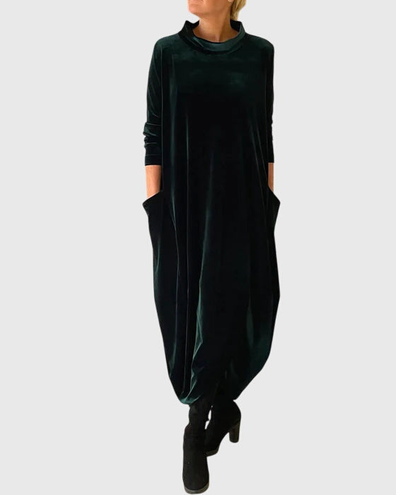 Women's Elegant Dress with Velvet for Cocktail Party