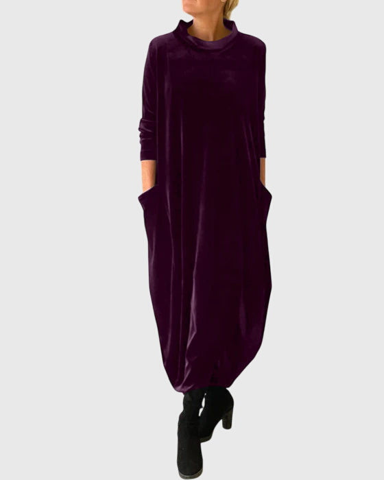 Women's Elegant Dress with Velvet for Cocktail Party