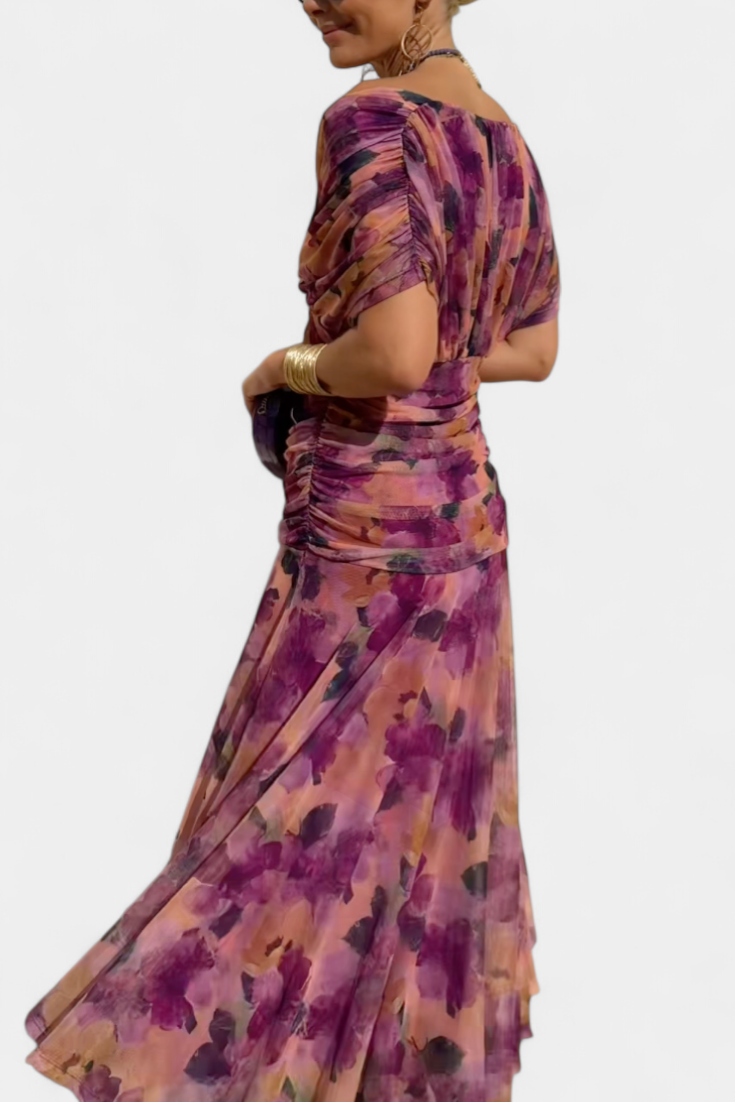 Women's Elegant Dress with off-the-shoulder drape for events
