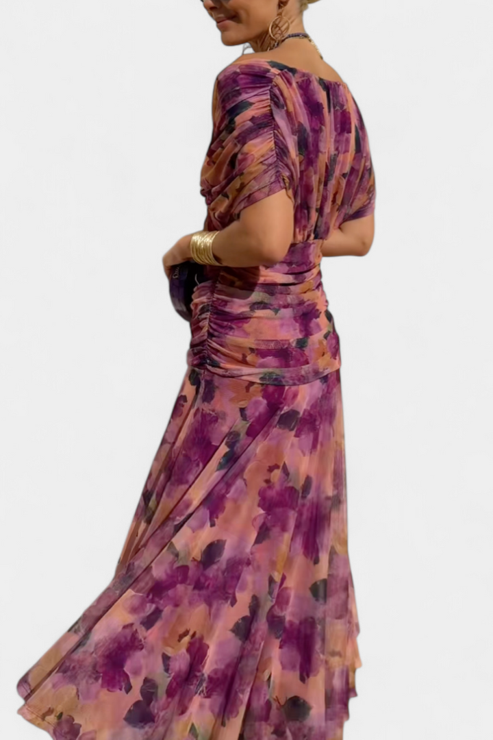 Women's Elegant Dress with off-the-shoulder drape for events
