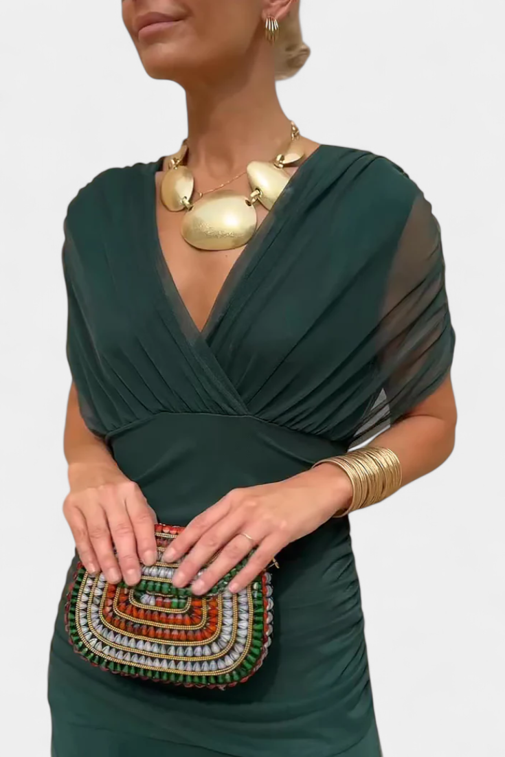 Women's Elegant Dress with off-the-shoulder drape for events