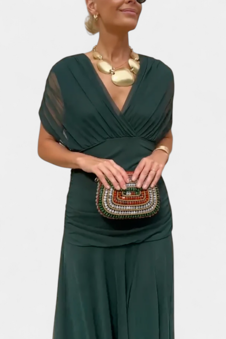 Women's Elegant Dress with off-the-shoulder drape for events