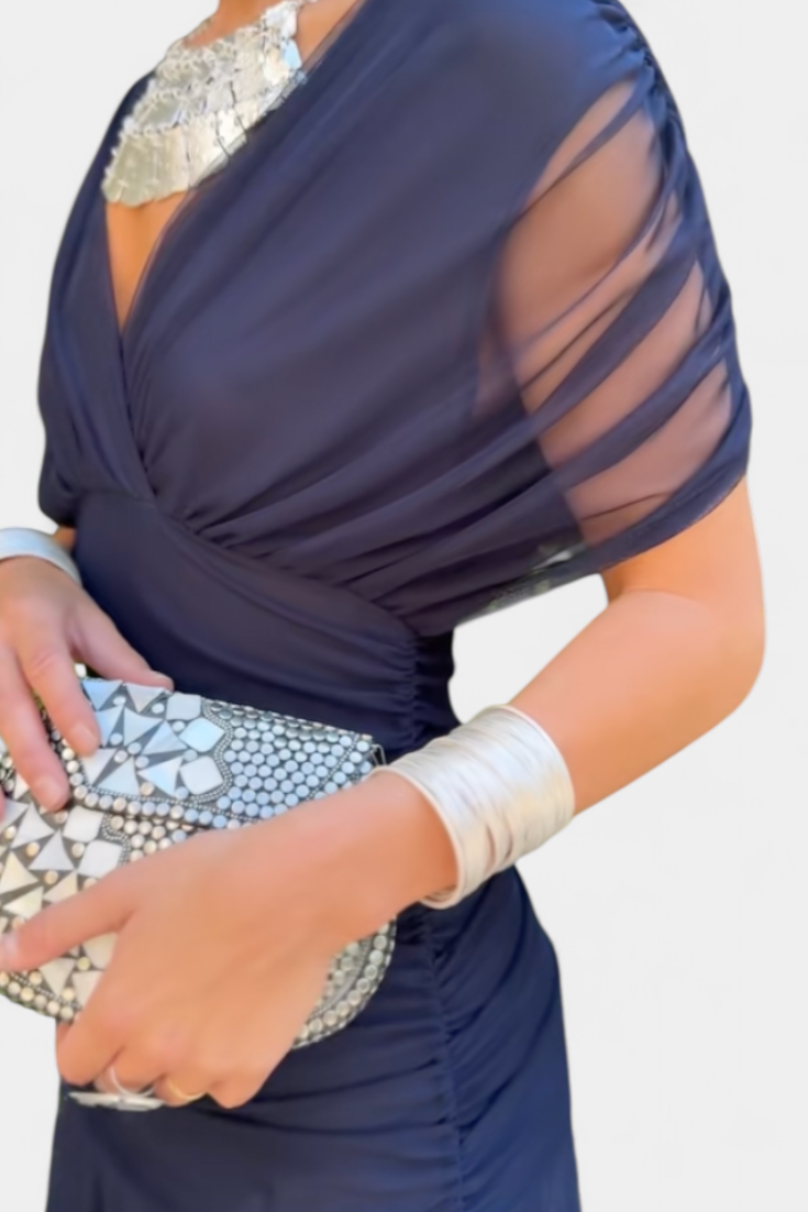 Women's Elegant Dress with off-the-shoulder drape for events