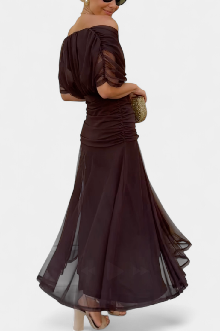 Women's Elegant Dress with off-the-shoulder drape for events