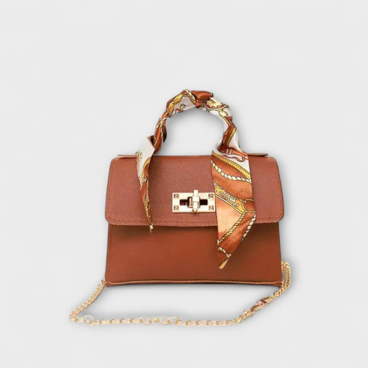 Women's Elegant Handbag with Silk Scarf for Day-to-Night