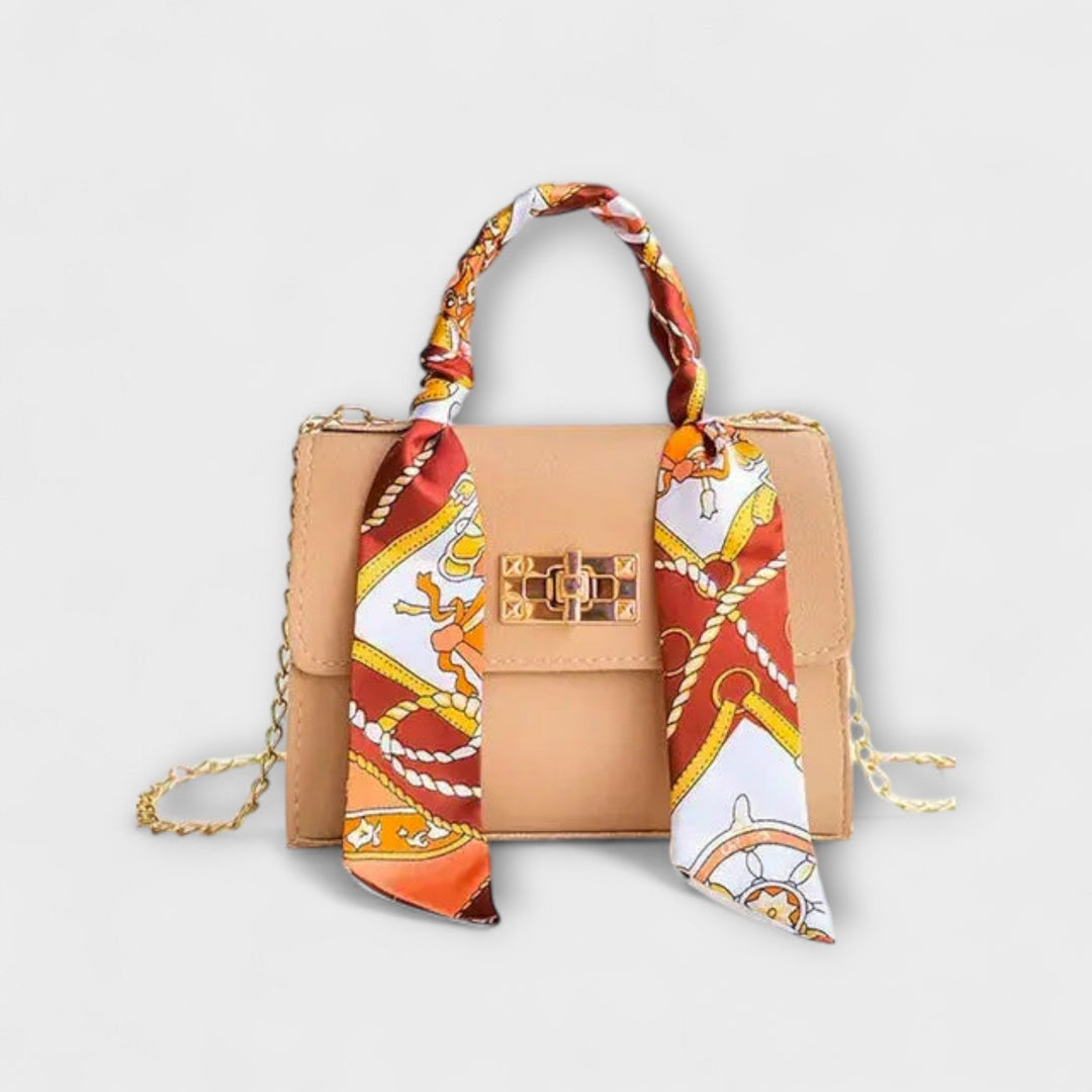 Women's Elegant Handbag with Silk Scarf for Day-to-Night