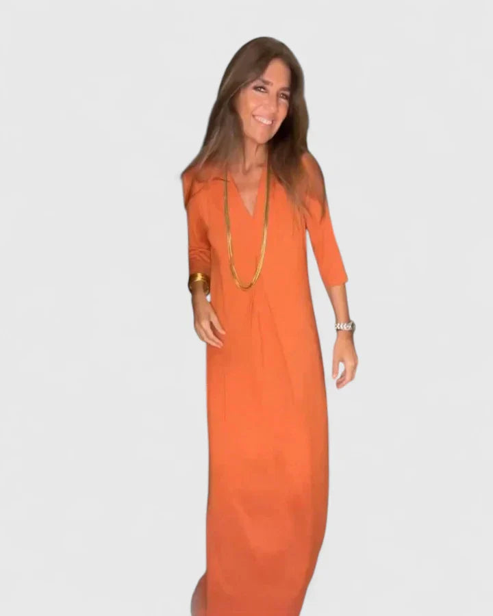 Women's Elegant Maxi Dress with Fluid Cut for Summer