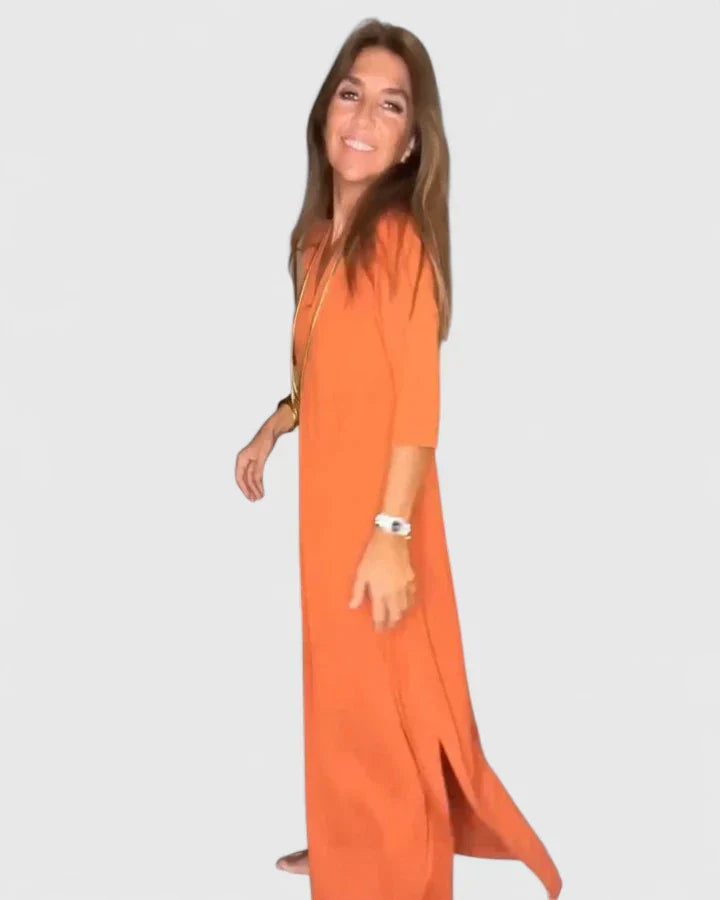 Women's Elegant Maxi Dress with Fluid Cut for Summer
