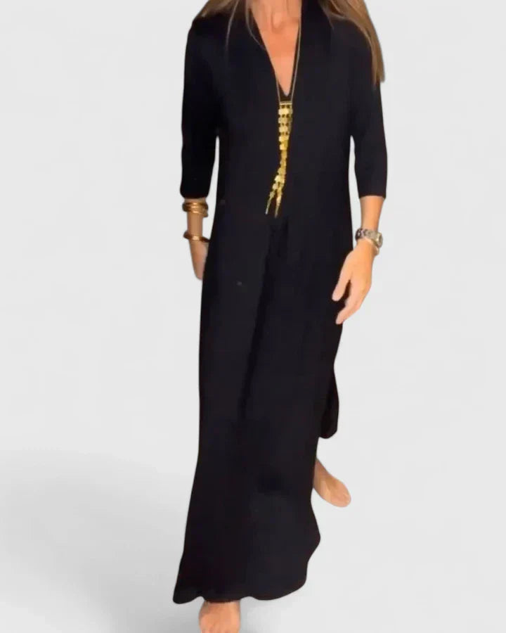 Women's Elegant Maxi Dress with Fluid Cut for Summer