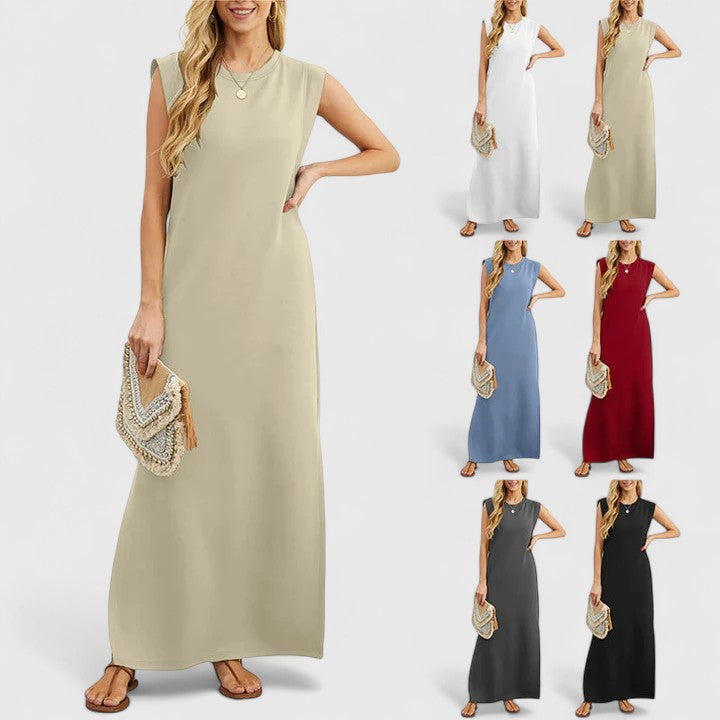 Women's Elegant Maxi Dress with Side Slit for Sunny Day Out