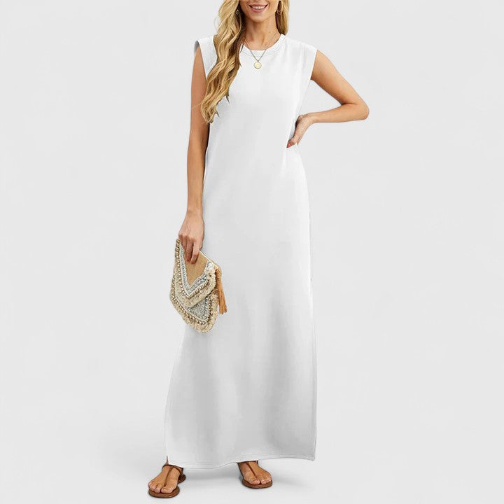 Women's Elegant Maxi Dress with Side Slit for Sunny Day Out
