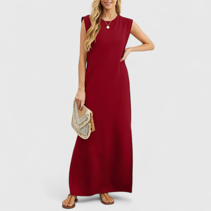 Women's Elegant Maxi Dress with Side Slit for Sunny Day Out