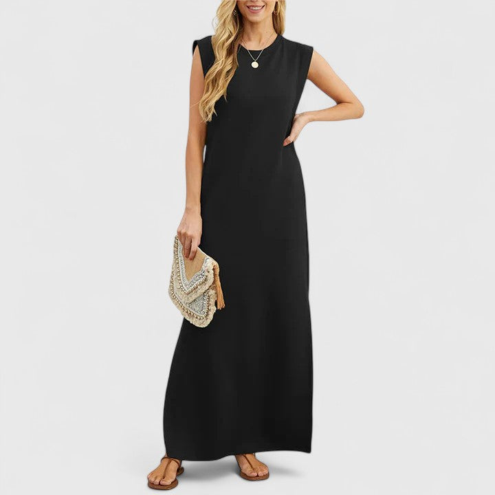Women's Elegant Maxi Dress with Side Slit for Sunny Day Out