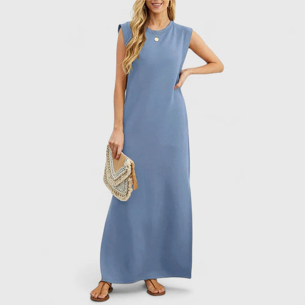 Women's Elegant Maxi Dress with Side Slit for Sunny Day Out