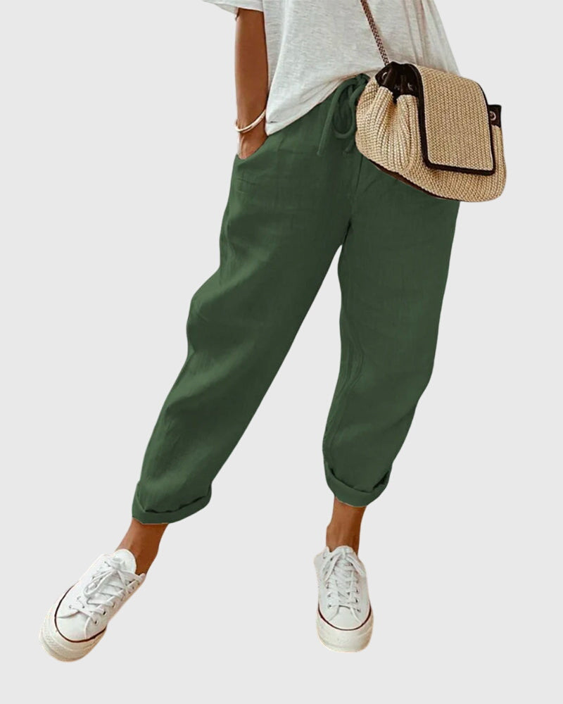 Women's Elegant Pants with High Waist for Smart Office