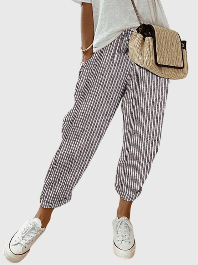 Women's Elegant Pants with High Waist for Smart Office