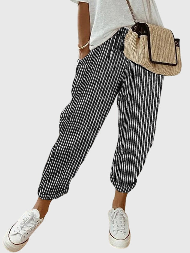 Women's Elegant Pants with High Waist for Smart Office