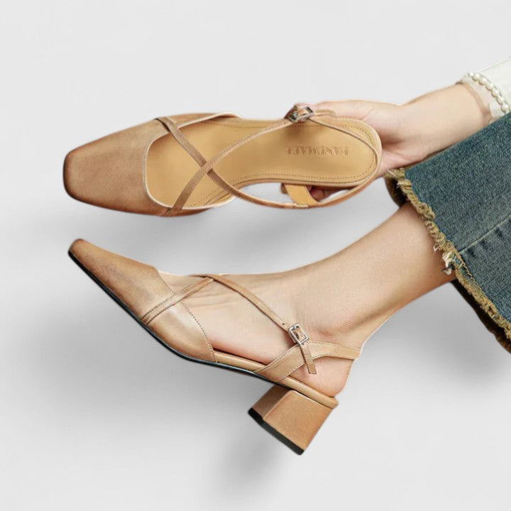 Women's Elegant Sandals with Cross Straps for Evening