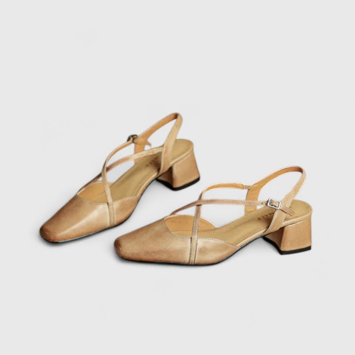 Women's Elegant Sandals with Cross Straps for Evening