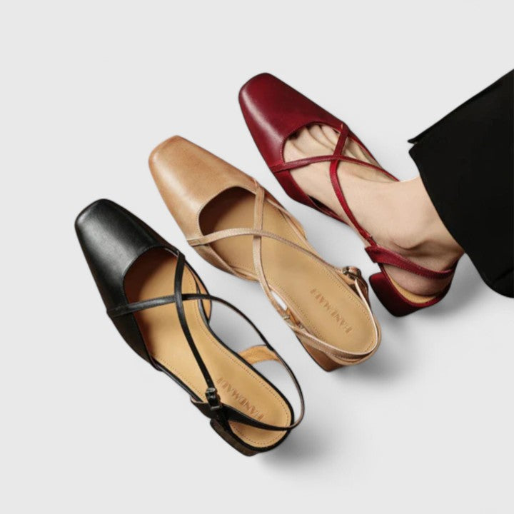 Women's Elegant Sandals with Cross Straps for Evening