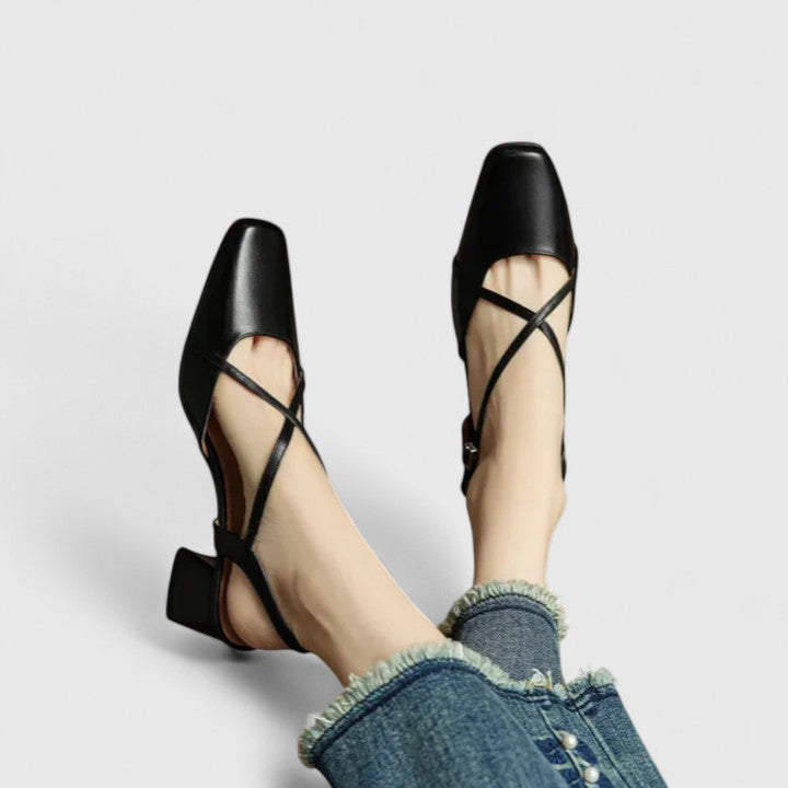 Women's Elegant Sandals with Cross Straps for Evening
