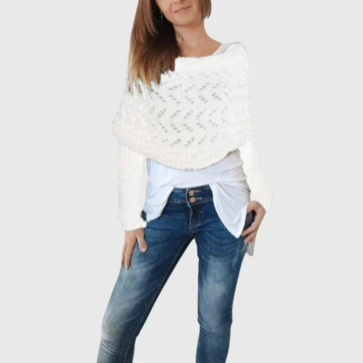Women's Elegant Scarf with Cable Knit for Winter Layering