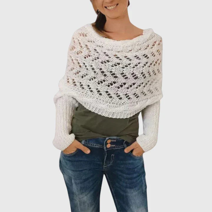 Women's Elegant Scarf with Cable Knit for Winter Layering
