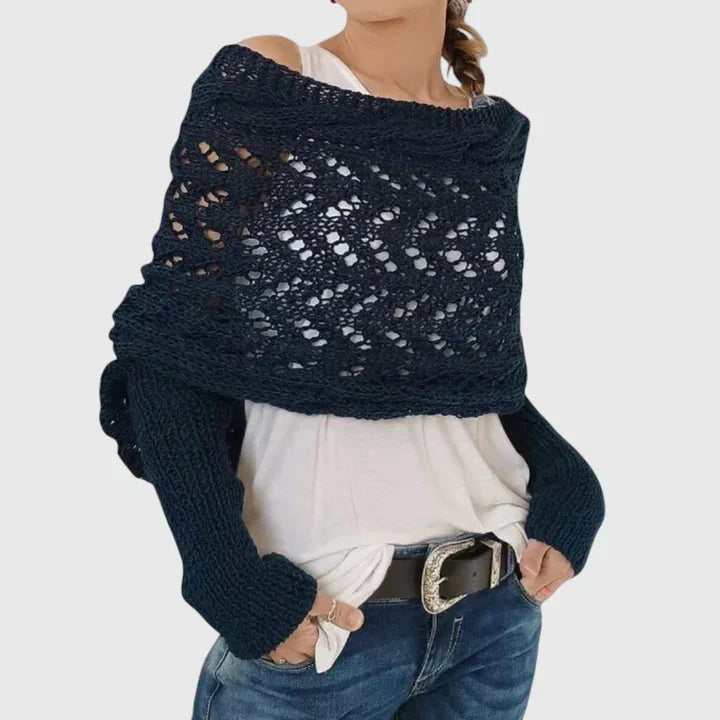 Women's Elegant Scarf with Cable Knit for Winter Layering