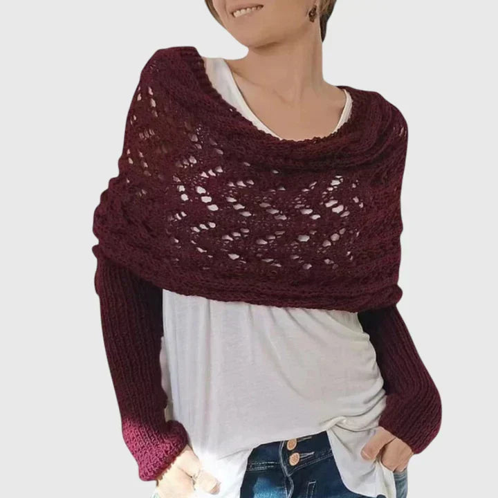 Women's Elegant Scarf with Cable Knit for Winter Layering