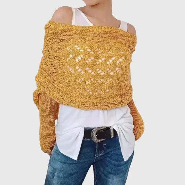 Women's Elegant Scarf with Cable Knit for Winter Layering