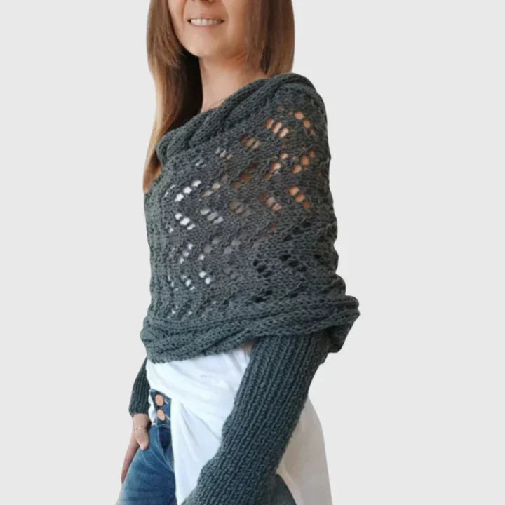 Women's Elegant Scarf with Cable Knit for Winter Layering