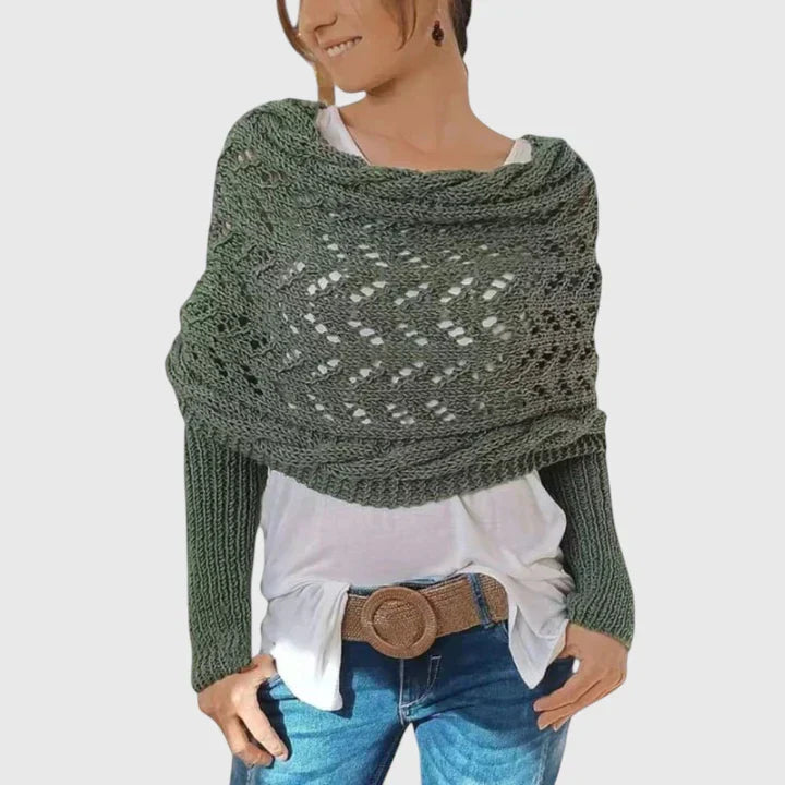 Women's Elegant Scarf with Cable Knit for Winter Layering