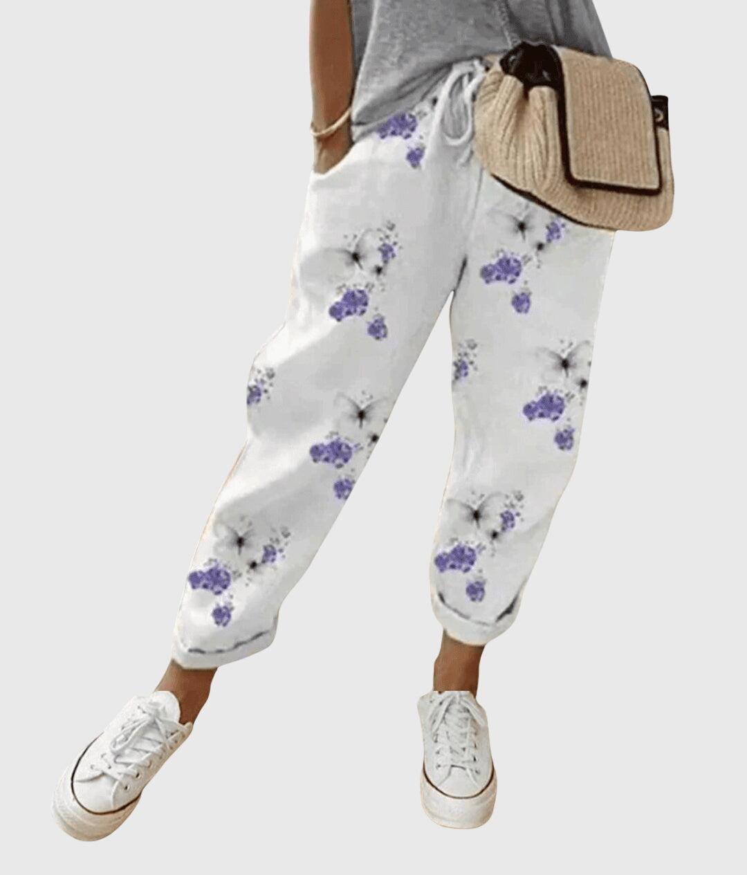 Women's Elegant Summer Trousers with Relaxed Elastic Fit