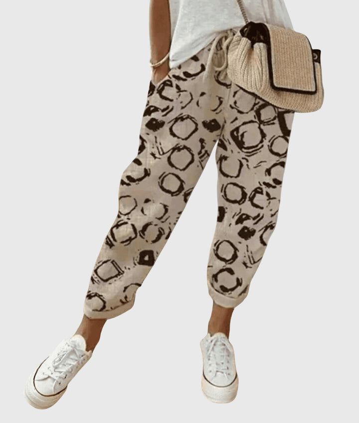Women's Elegant Summer Trousers with Relaxed Elastic Fit