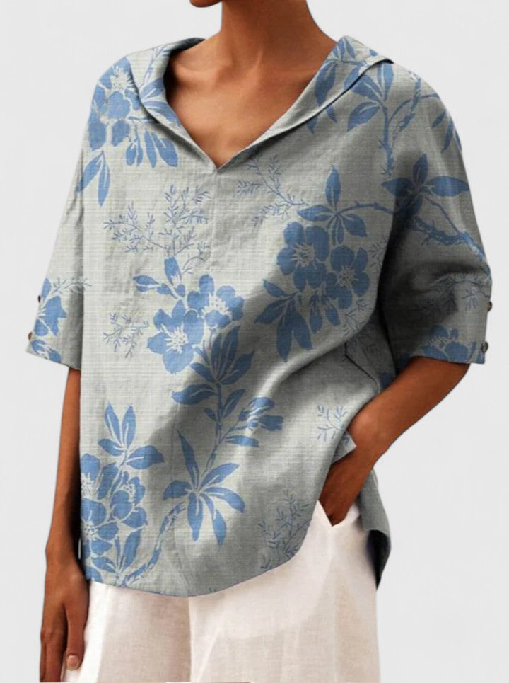 Women's Elegant Top with Floral Print for Summer Days