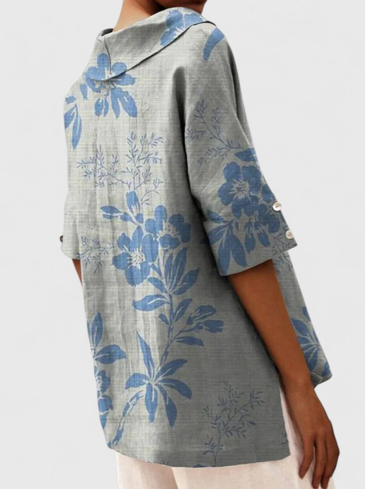 Women's Elegant Top with Floral Print for Summer Days