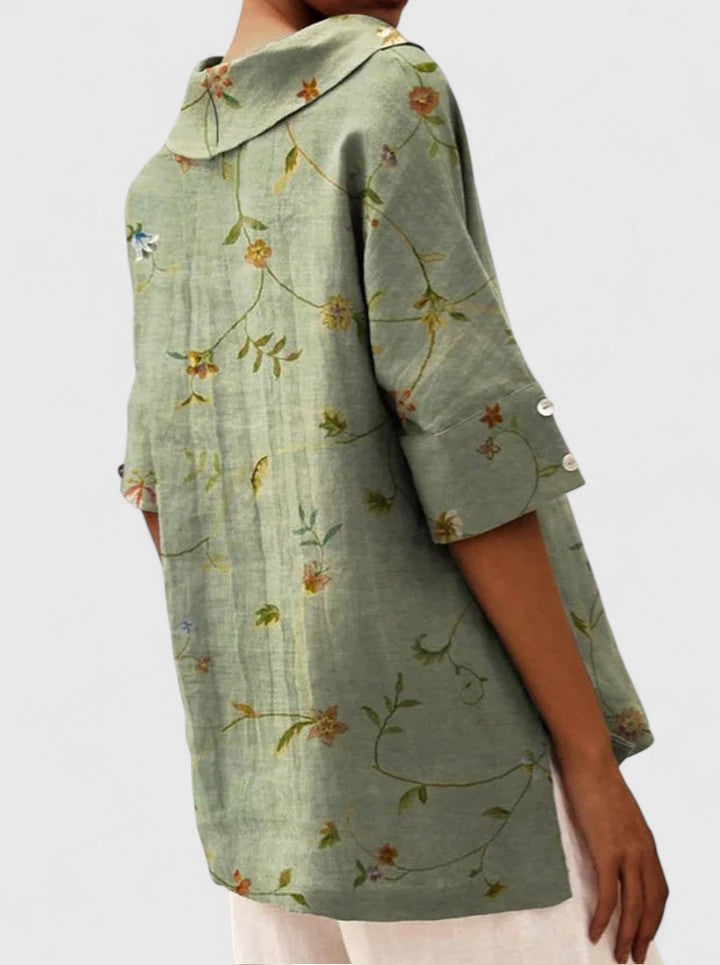 Women's Elegant Top with Floral Print for Summer Days