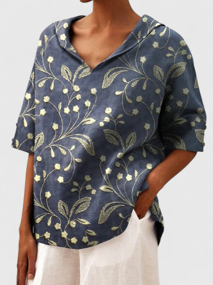 Women's Elegant Top with Floral Print for Summer Days