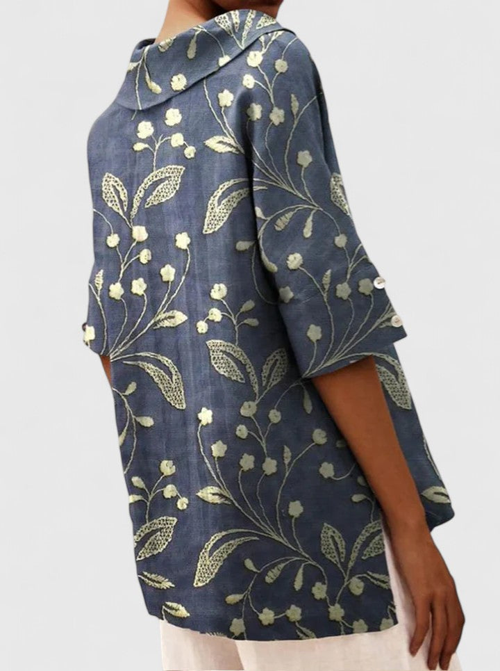 Women's Elegant Top with Floral Print for Summer Days