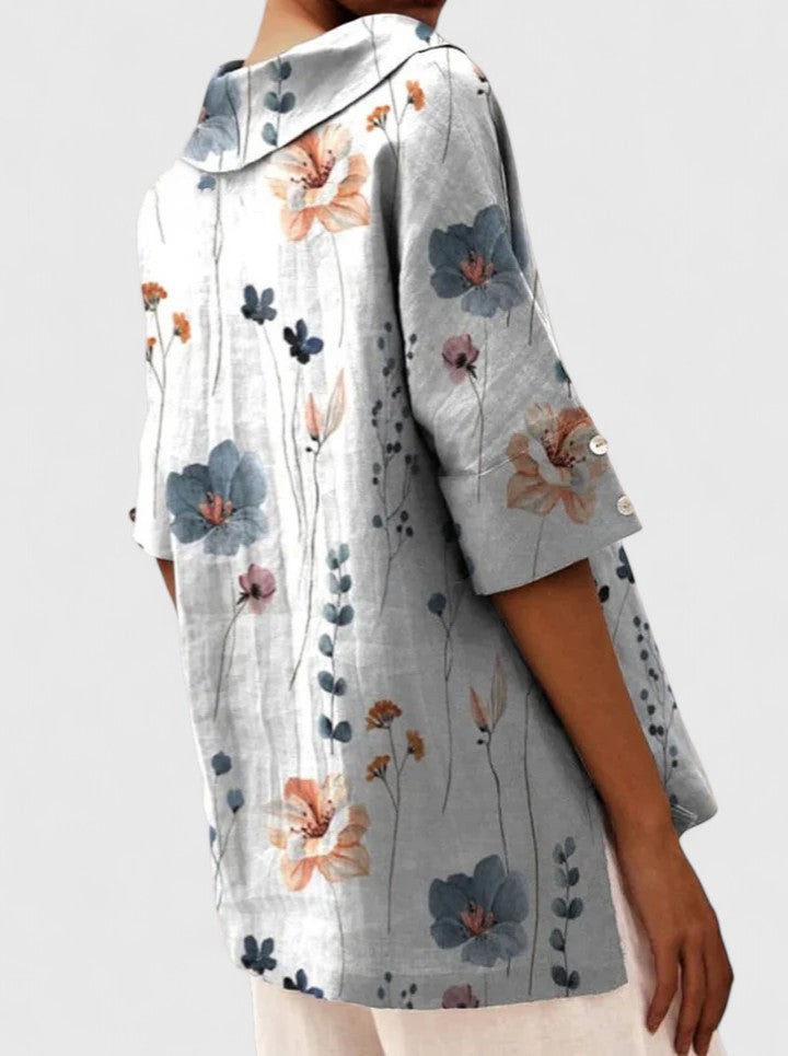 Women's Elegant Top with Floral Print for Summer Days