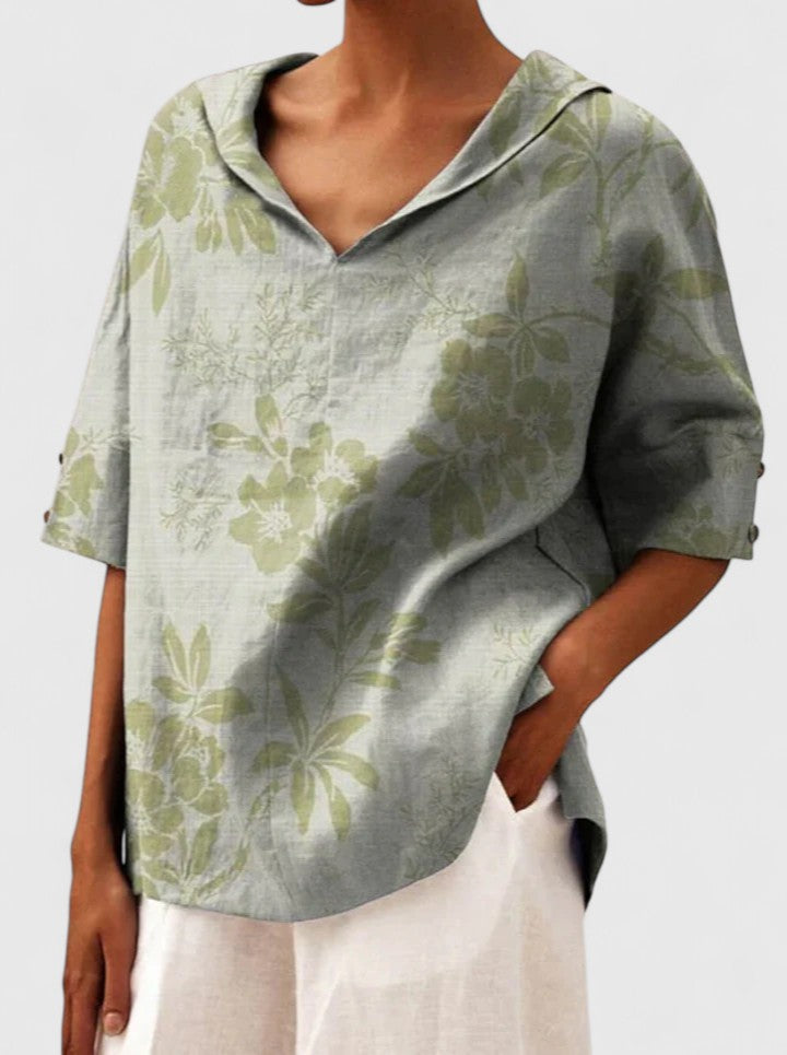 Women's Elegant Top with Floral Print for Summer Days