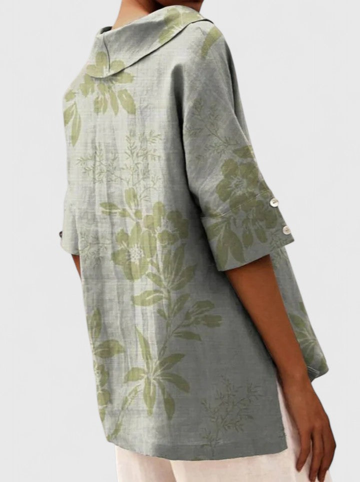 Women's Elegant Top with Floral Print for Summer Days